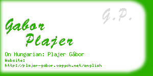 gabor plajer business card